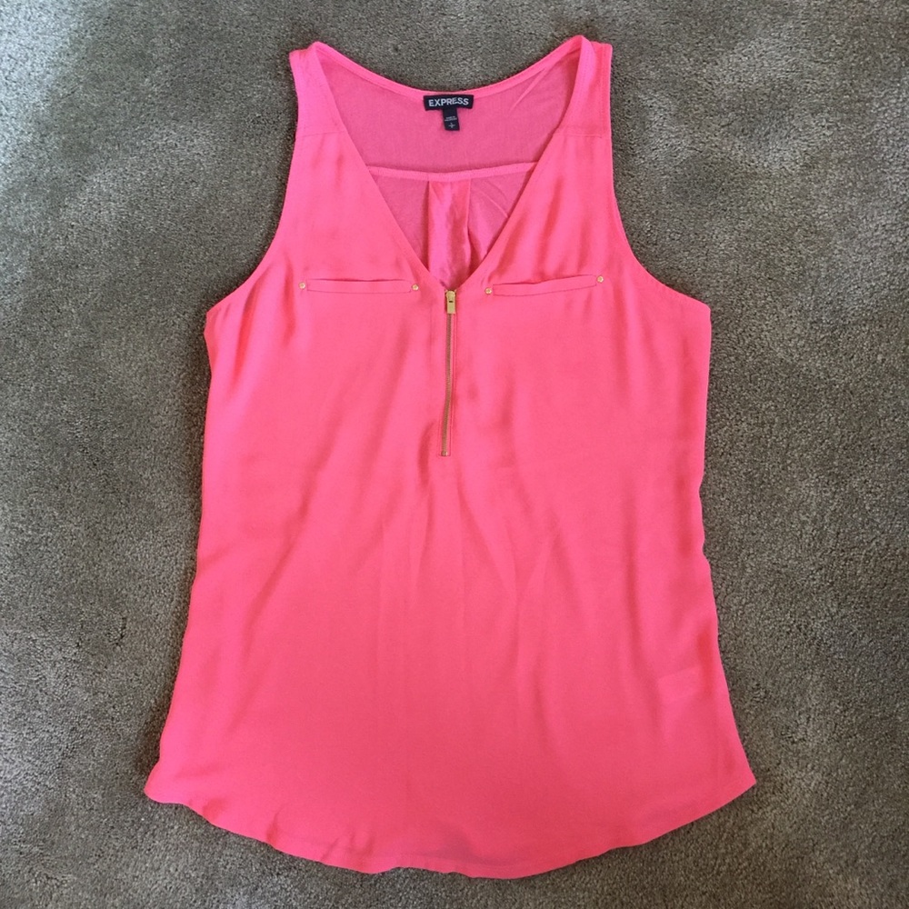 NWOT Express pink top with gold zipper